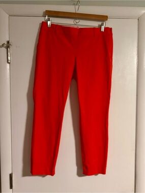 J Crew Women's Orange Red City Fit Ankle Pants size 10